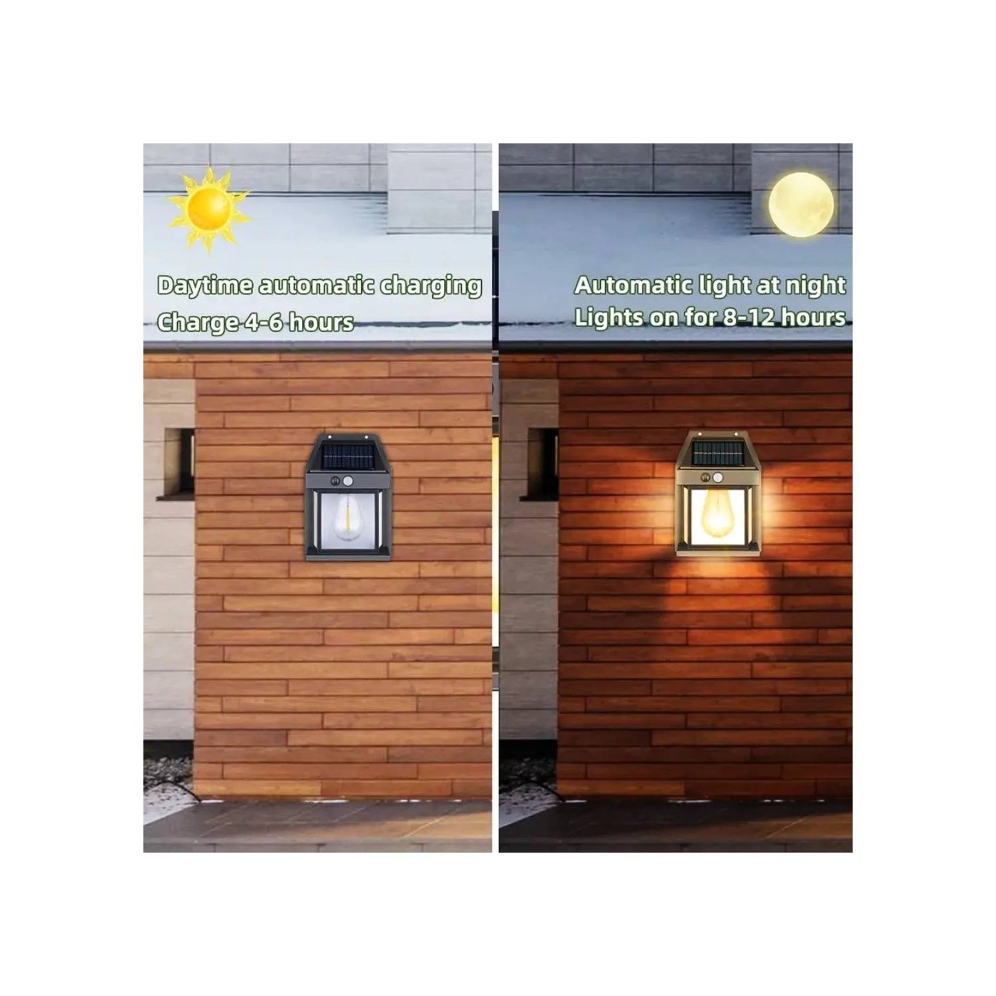Farol solar de pared con sensor movimiento