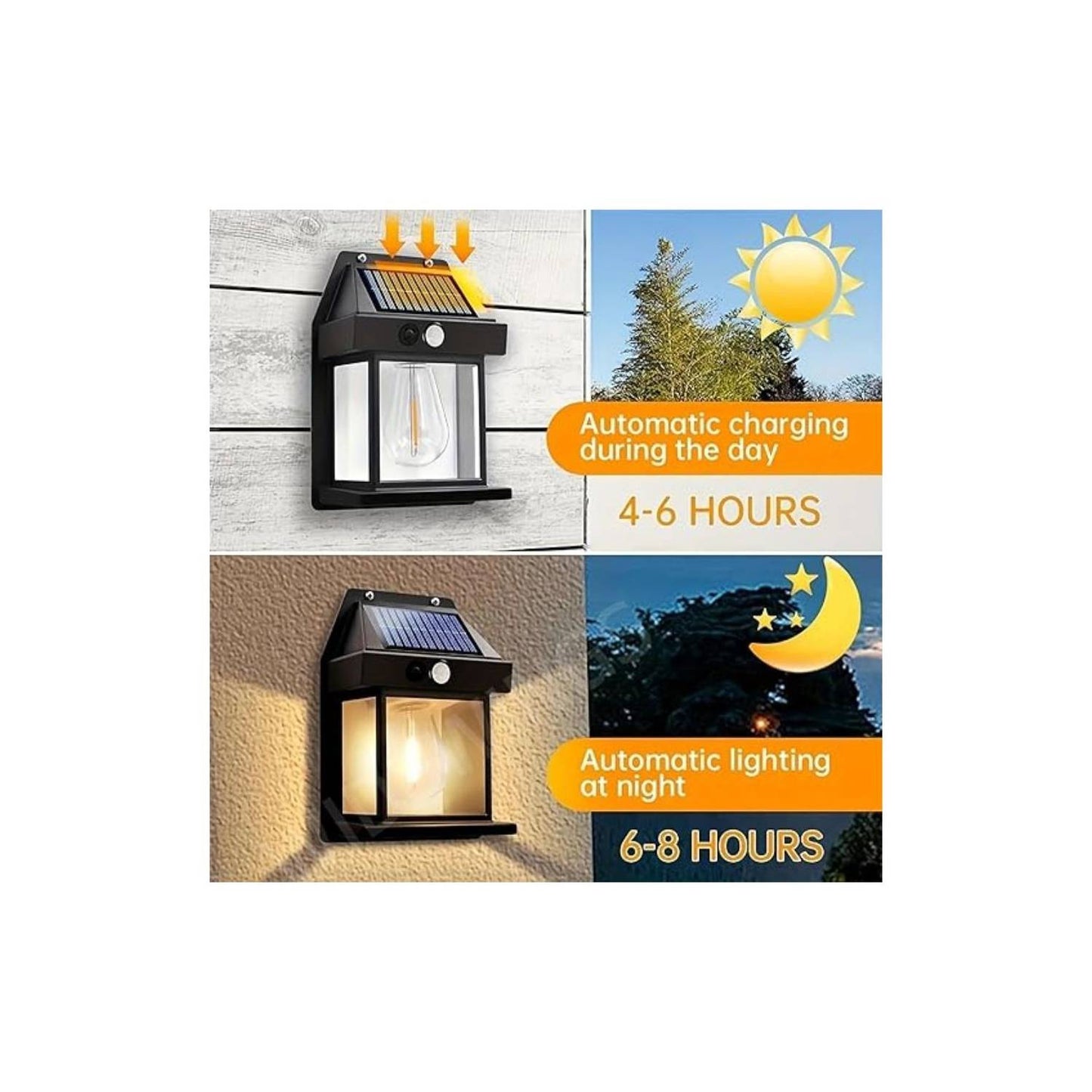 Farol solar de pared con sensor movimiento