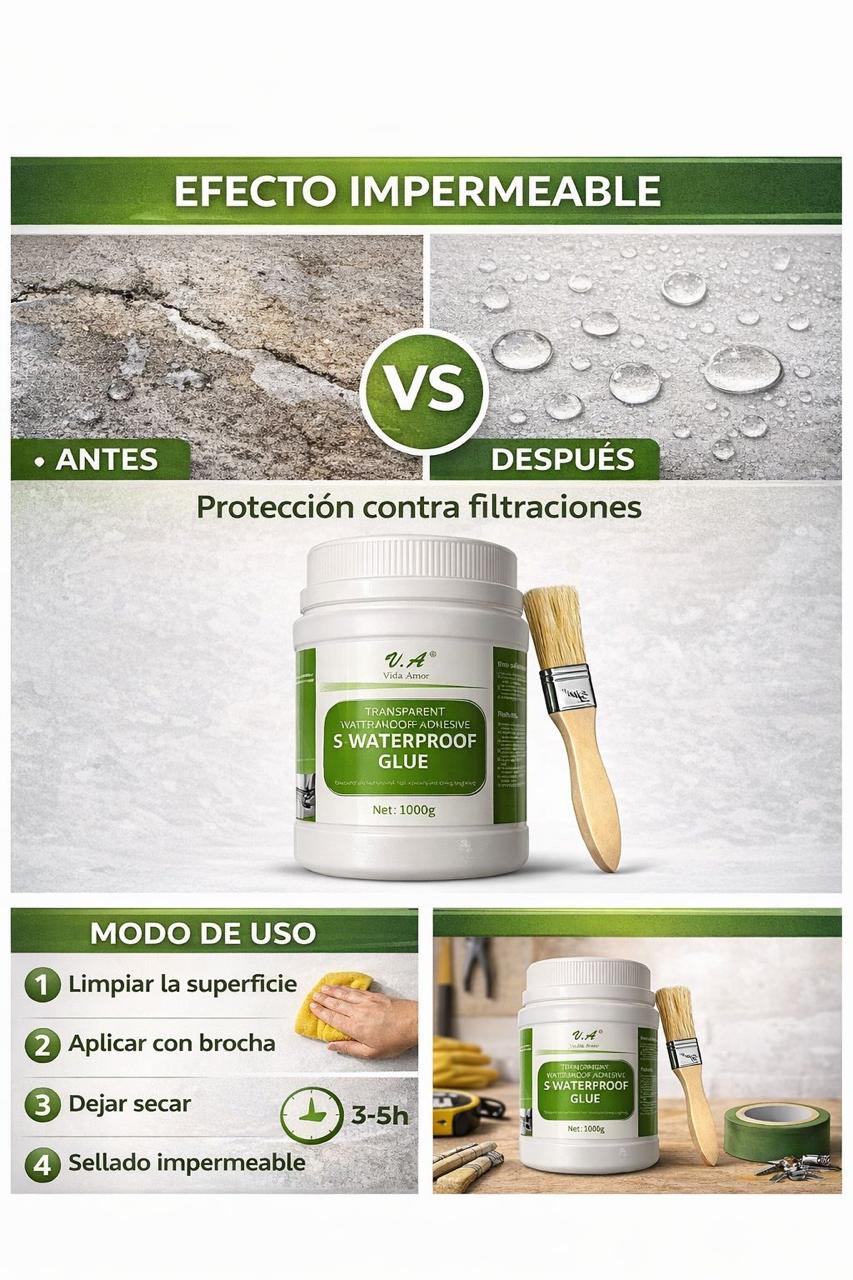 AquaShield™ – Protección Impermeable Profesional para Grietas, Tuberías y Superficies