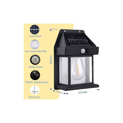 Farol solar de pared con sensor movimiento