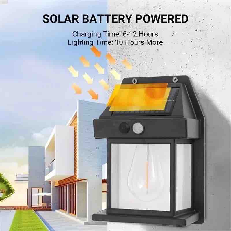 Farol solar de pared con sensor movimiento