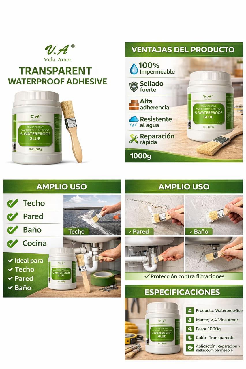 AquaShield™ – Protección Impermeable Profesional para Grietas, Tuberías y Superficies