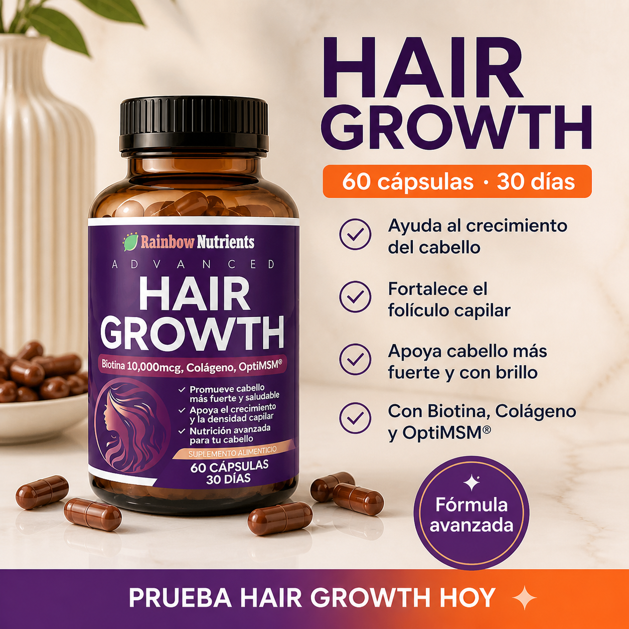 HairForce Pro™ – Tratamiento Capilar Anticaída y Crecimiento Rápido